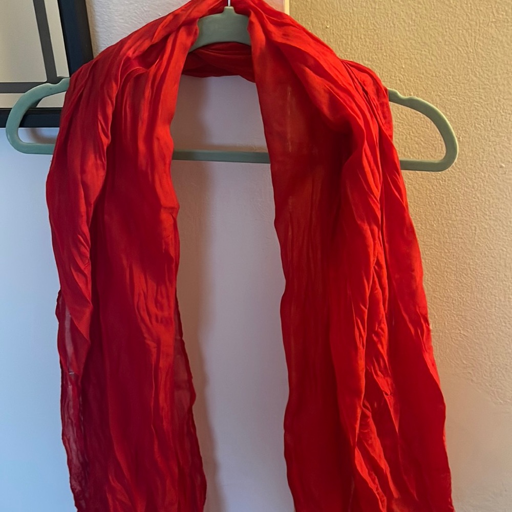 Red sheer scarf
